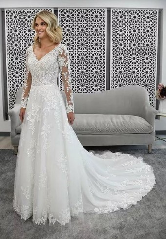 Stella York Style #7169LS #4 White thumbnail
