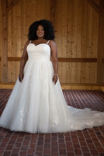 Essense of Australia Style #D3402 #6 (IV-BC) Ivory Lace Tulle and Regal Organza over Biscotti Gown thumbnail