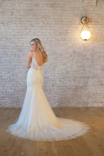 Stella York Style #7479 #1 default (IVIV-PL) Ivory Lace & Tulle ov Ivory Gown w Porcelain Tulle Plunge thumbnail