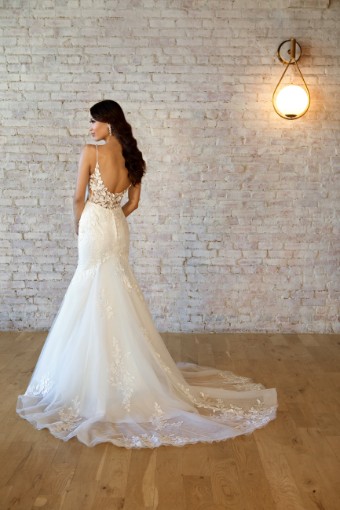 Stella York Style #7525 #1 (IVIV-PL) Ivory Lace & Tulle ov Ivory Gwn w Porcelain Tulle Illusion thumbnail