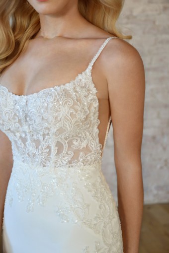 Stella York Style #7531 #2 (PI-PL) Pure Ivory Gown w Porcelain Tulle Illusion thumbnail
