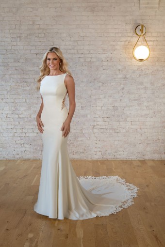 Stella York Style #7664 #0 default (PI-PL) Pure Ivory Gown w Porcelain Tulle Illusion thumbnail