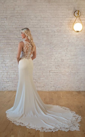 Stella York Style #7664 #1 (PI-PL) Pure Ivory Gown w Porcelain Tulle Illusion thumbnail