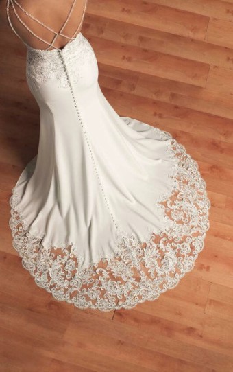 Stella York Style #6586 #4 (IV-PL) Ivory Gown with Porcelain Tulle Illusion thumbnail