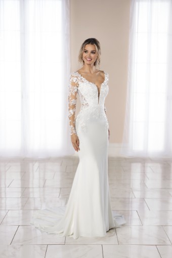 Stella York Style #6994LS #0 default (IV-PL) Ivory Gown with Porcelain Tulle Illusion thumbnail