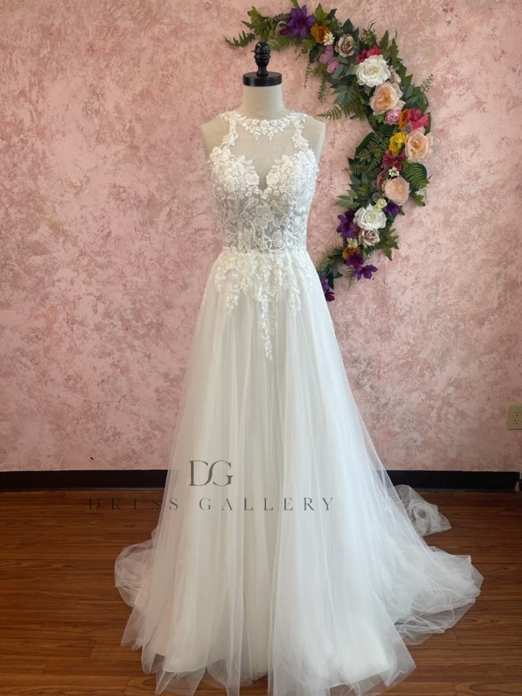flowy ethereal wedding dress Elegant Flowy Chiffon Wedding Dress with Puffy Sleeves main image 0