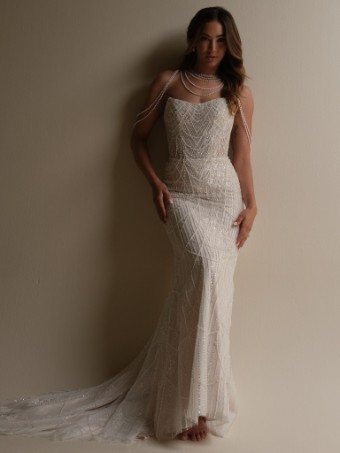 Maggie Sottero  Style #Constance #4 Ivory/Silver Accent over Soft Nude (gown with Natural Illusion) thumbnail