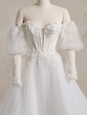 Maggie Sottero  Style #ATHLONE #8 Ivory/Silver Accent (gown with Ivory Illusion) thumbnail