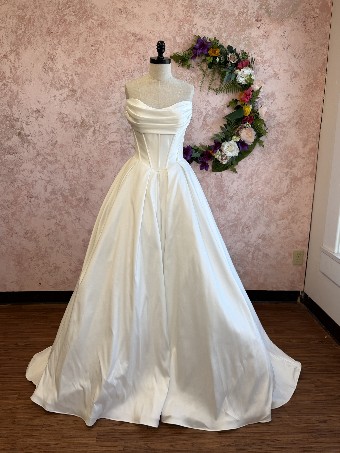 Ethereal bridal Style #Anastasia #1 Ivory Stretched Mikado thumbnail