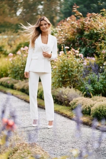 Allure Bridals Style #WL100-Women's Long Peak Lapel-Jacket #0 default Diamond White thumbnail