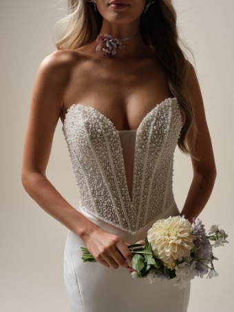 Maggie Sottero  Style #TINA MARIE #3 Ivory (gown with Natural Illusion) thumbnail