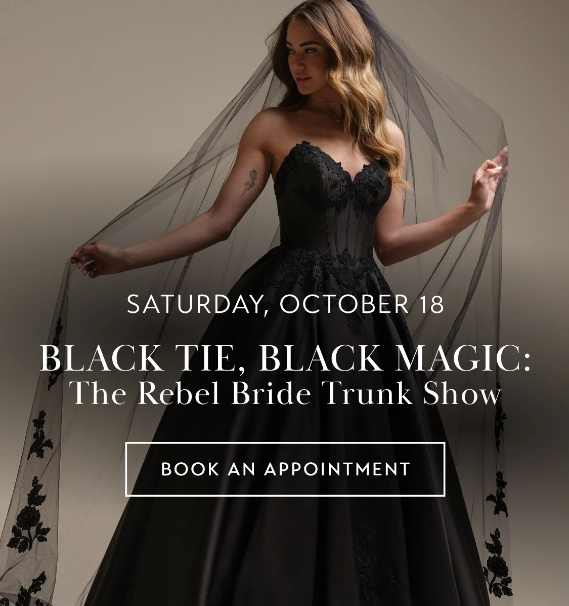 Black Tie Black Magic event mobile banner
